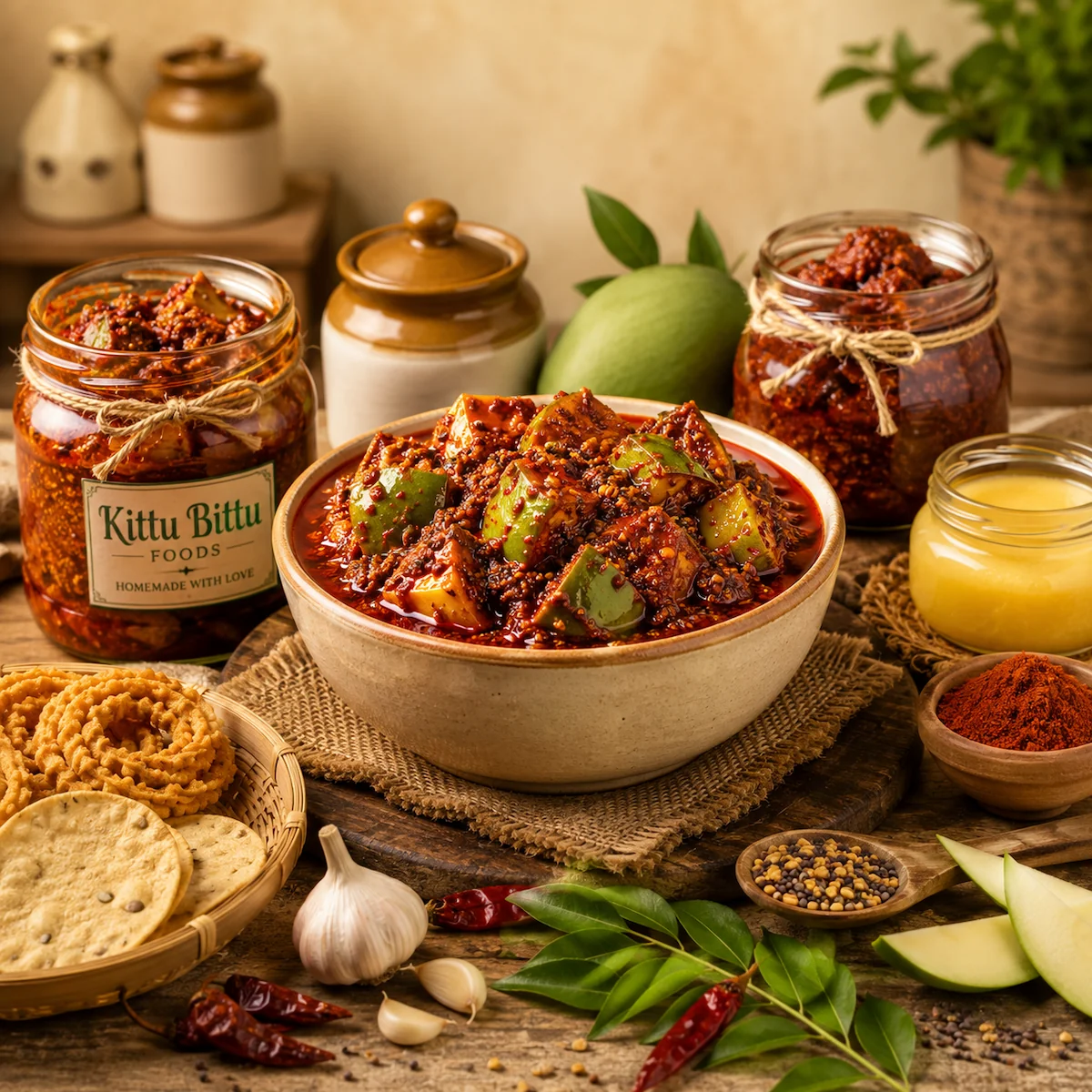 Authentic homemade pickles, traditional snacks and homemade foods by Kittu Bittu Foods